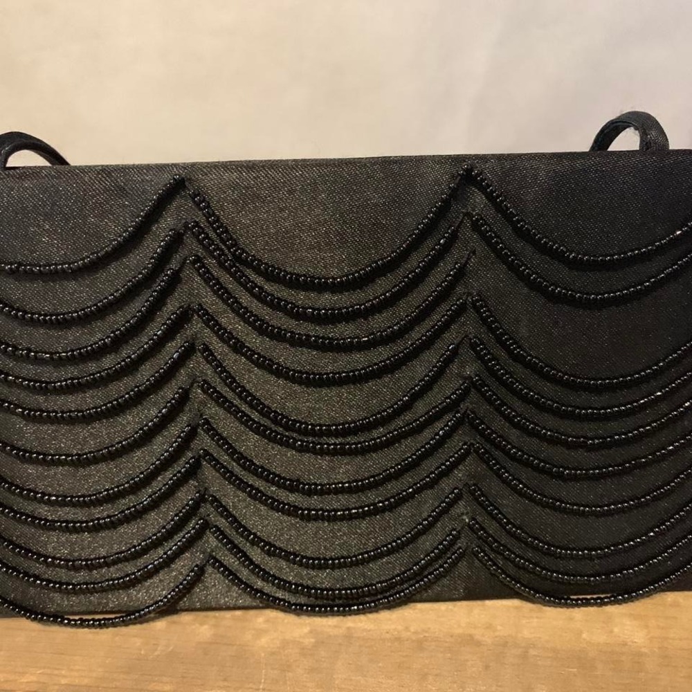 Black mini purse with dangle beads